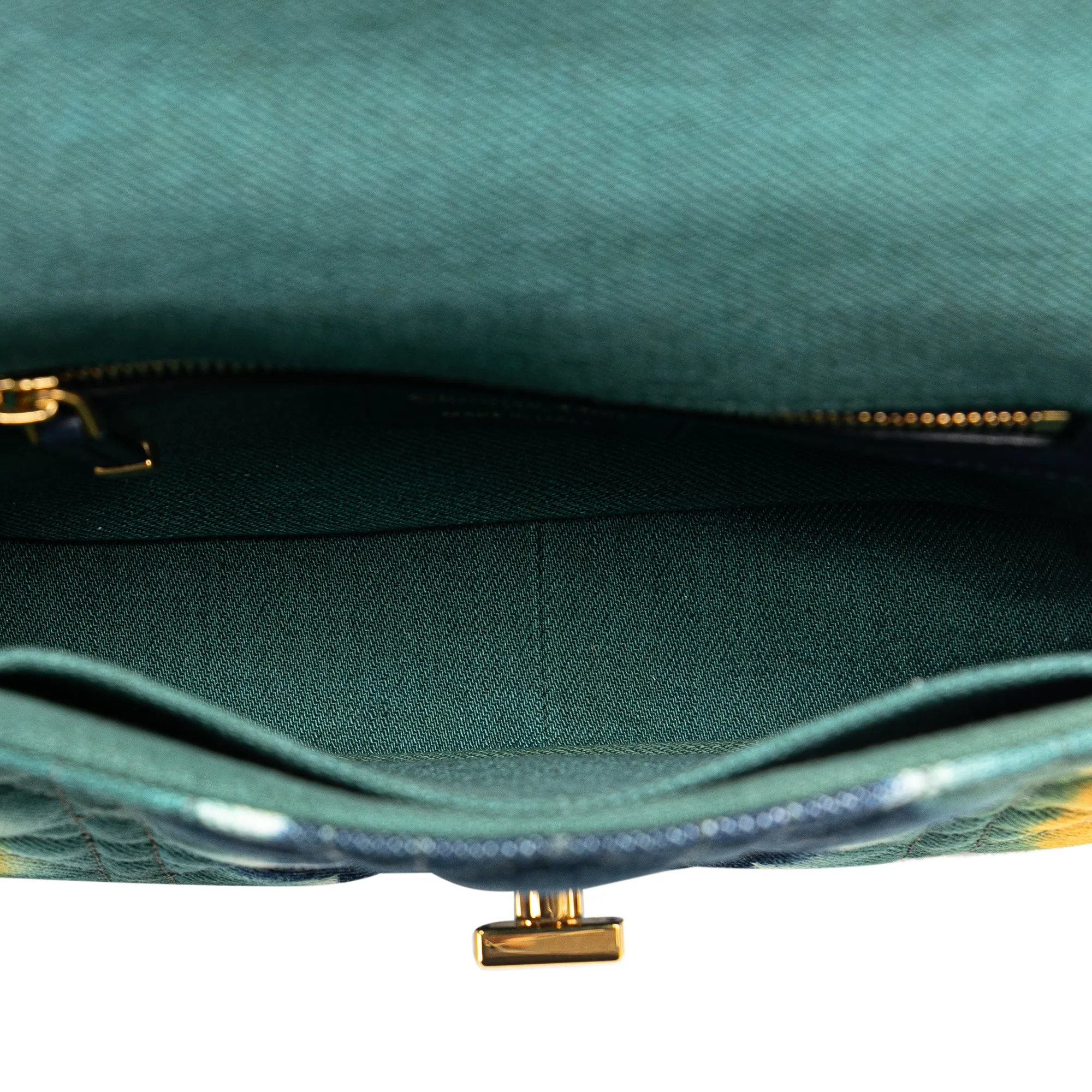 Blue Dior Small Denim Tie-Dye Cannage Caro Bag