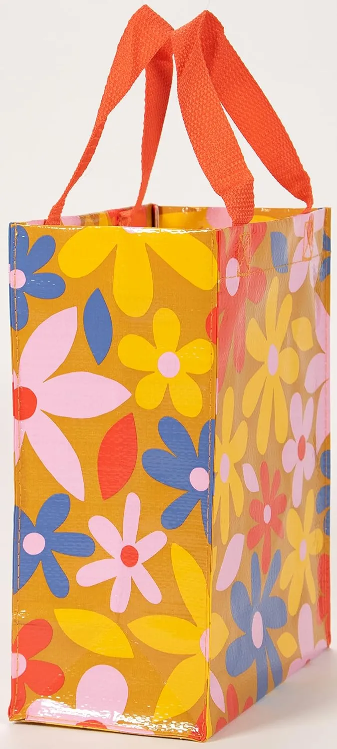 Blue Q Groovy Flower Handy Tote from Reusable lunch sack, little gift bag, easy-to-wipe-clean, 95% recycled material, 10" h x 8.5" w x 4.5" d