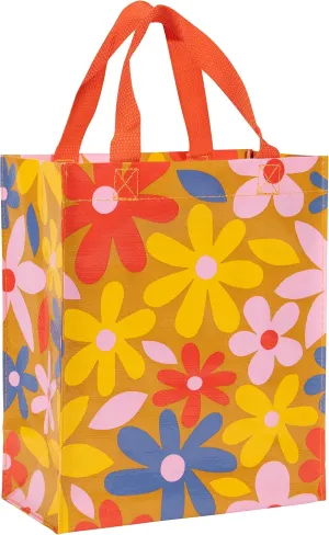 Blue Q Groovy Flower Handy Tote from Reusable lunch sack, little gift bag, easy-to-wipe-clean, 95% recycled material, 10" h x 8.5" w x 4.5" d