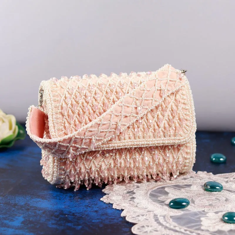 Blush Flap Over Bag with Handle