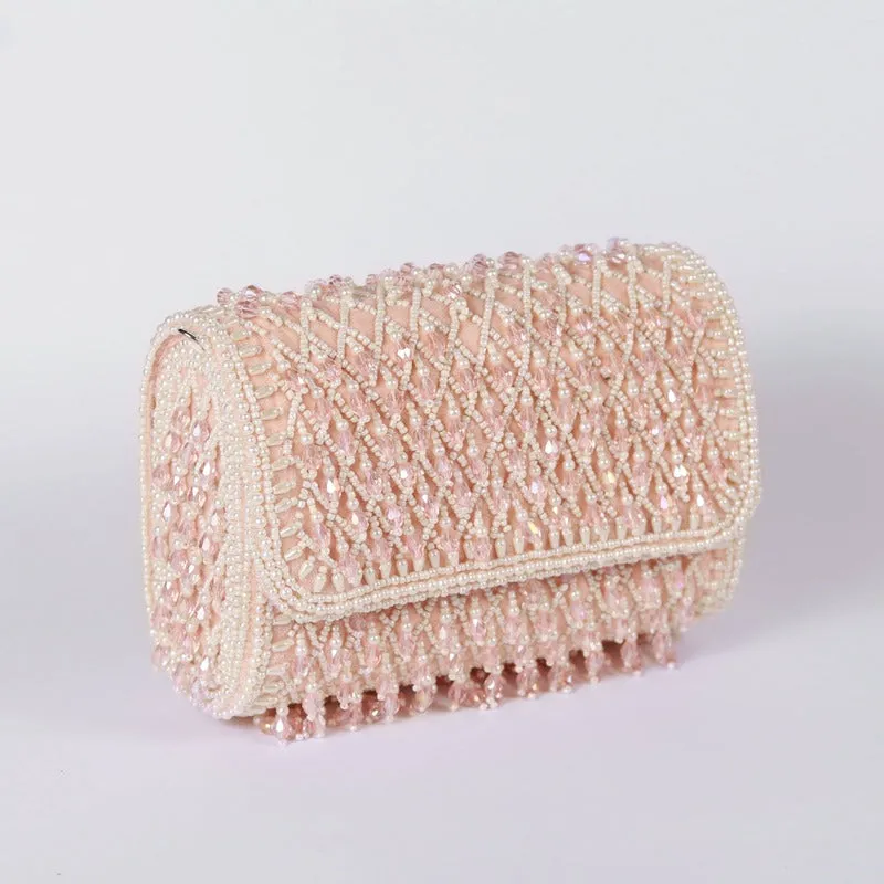Blush Flap Over Bag with Handle