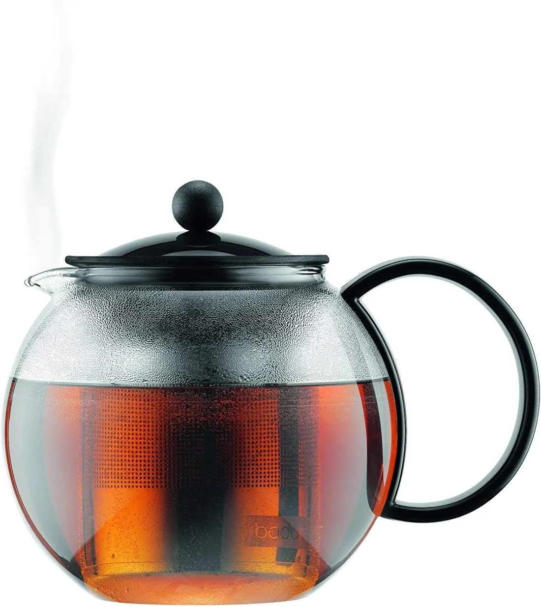 BODUM 1812-01 Assam Tea Maker (French Press System, Permanent Stainless Steel Filter, 0.5 L/17 oz) - Black/Transparent