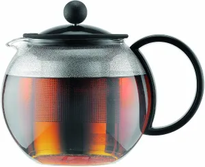 BODUM 1812-01 Assam Tea Maker (French Press System, Permanent Stainless Steel Filter, 0.5 L/17 oz) - Black/Transparent