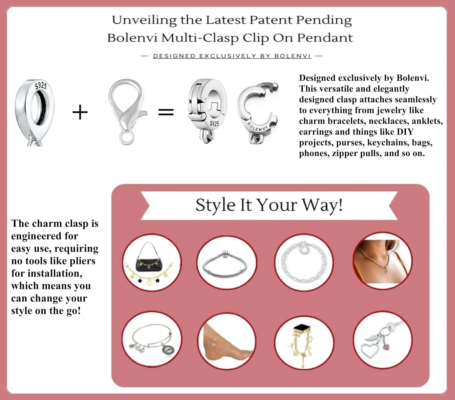 Bolenvi 2024 Graduation Charm Compatible with Pandora & Similar Bracelets, Necklaces & DIY Jewelry - Authentic 925 Sterling Silver Charm with Gold Plating
