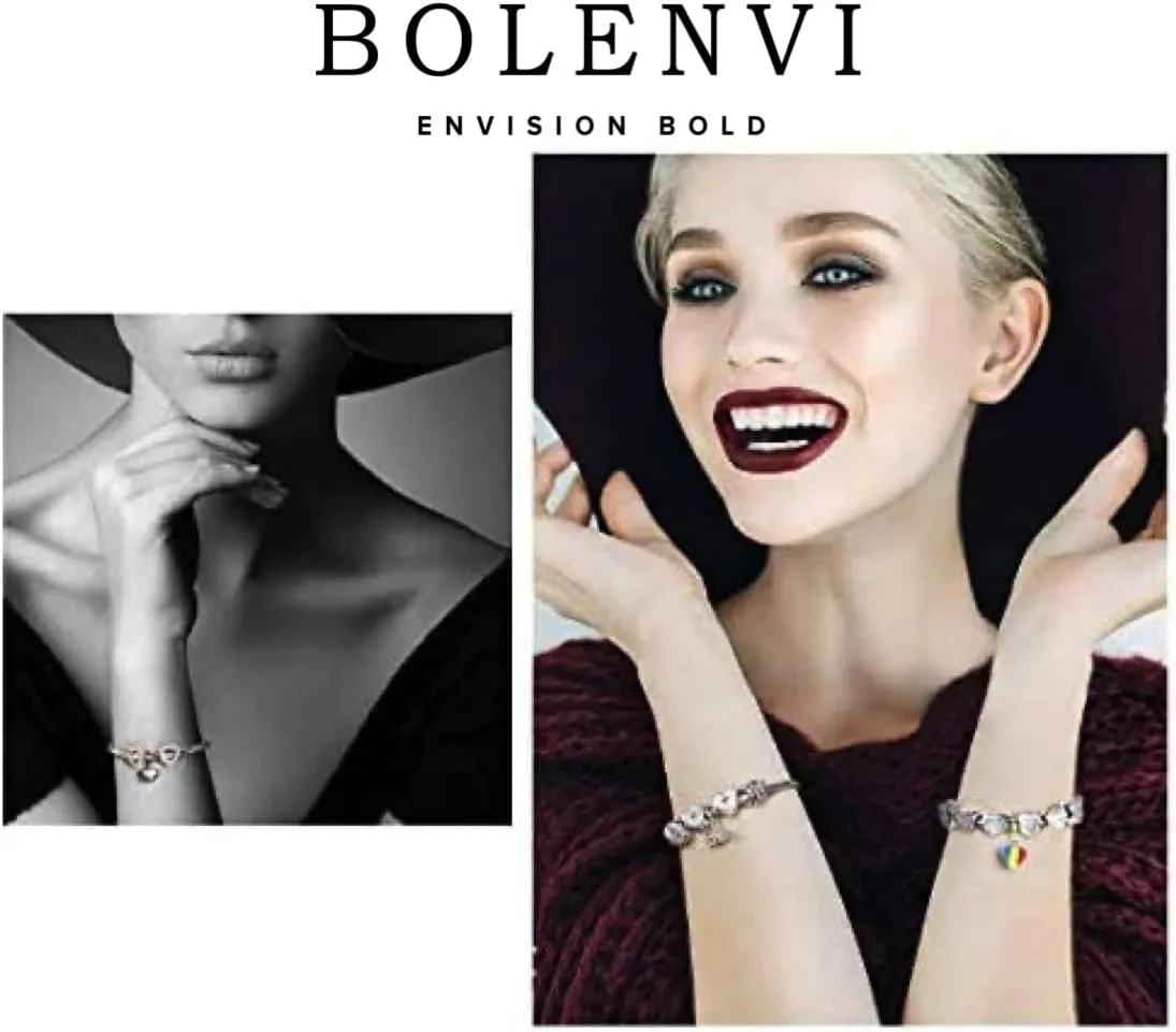 Bolenvi Genuine 925 Sterling Silver Charms for Mother's Day, Compatible with Pandora & Similar Charm Bracelets, Necklaces & DIY Jewelry