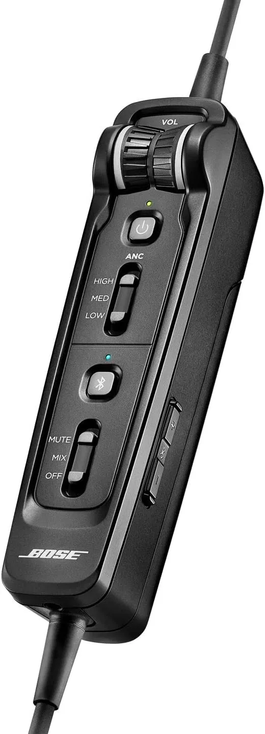 Bose A30 Aviation Headset with Bluetooth, Lightweight Comfortable Design, Adjustable ANR and Noise Cancelling [LEMO (6 pin)] – Black