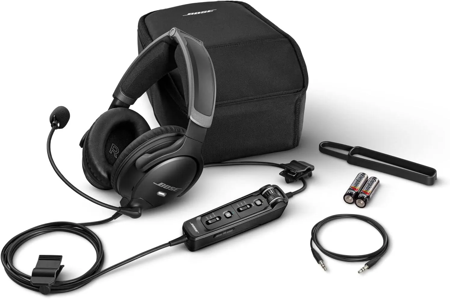 Bose A30 Aviation Headset with Bluetooth, Lightweight Comfortable Design, Adjustable ANR and Noise Cancelling [LEMO (6 pin)] – Black