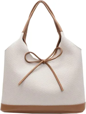 Bow-Tie Hobo Bags for Women Vintage Tote Bag with Large Capacity Underarm Bag for Daily Life Trendy Sling bags