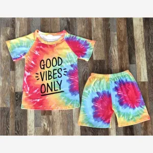 Boys tie dye chest letter set 001