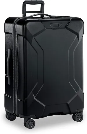 Briggs & Riley 27" Medium Spinner - Checked Luggage for Travel, Suitcases with Wheels, Hardside Rolling Bag for Men & Women, Self-Repairing Zipper - Torq Collection, Stealth Black