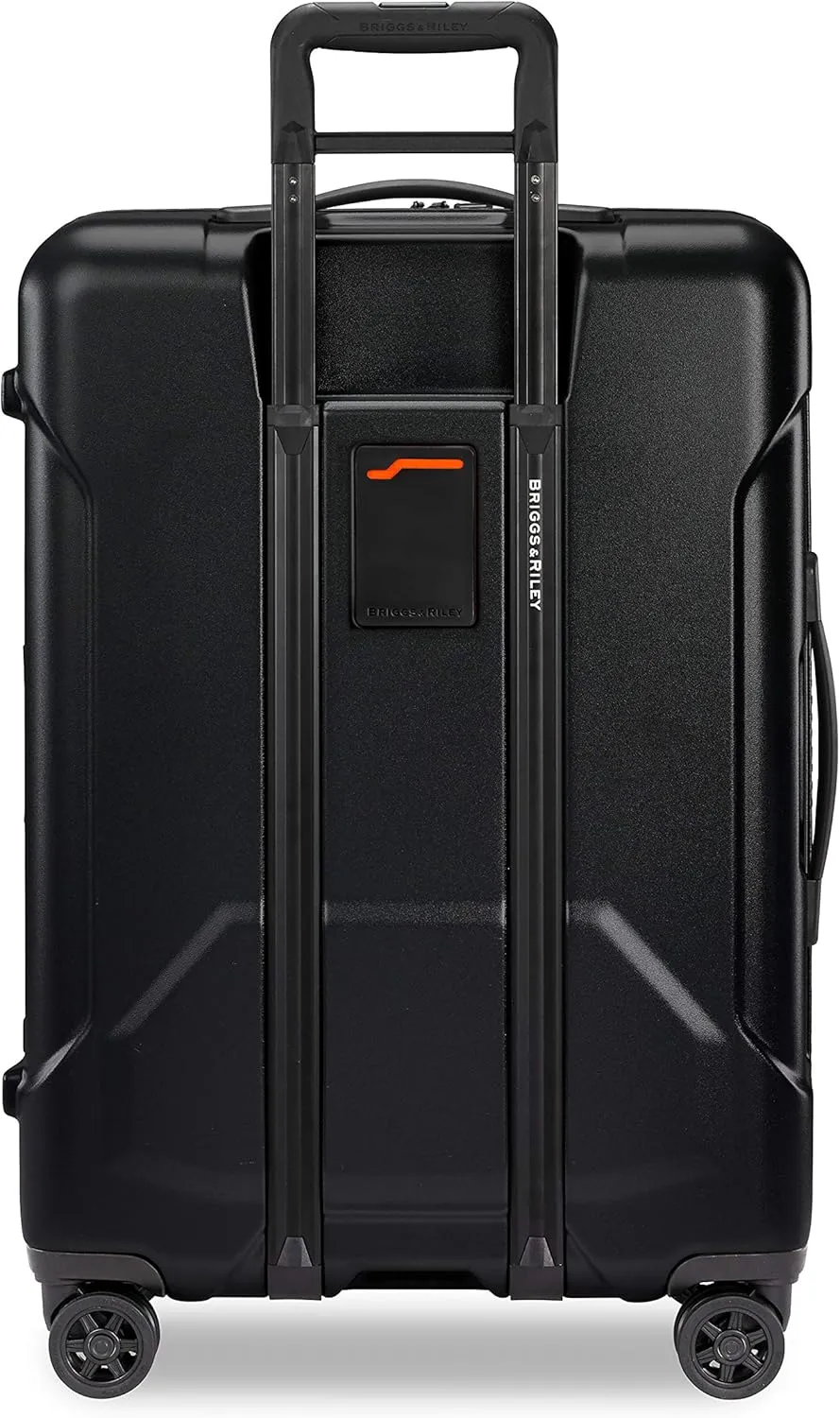 Briggs & Riley 27" Medium Spinner - Checked Luggage for Travel, Suitcases with Wheels, Hardside Rolling Bag for Men & Women, Self-Repairing Zipper - Torq Collection, Stealth Black