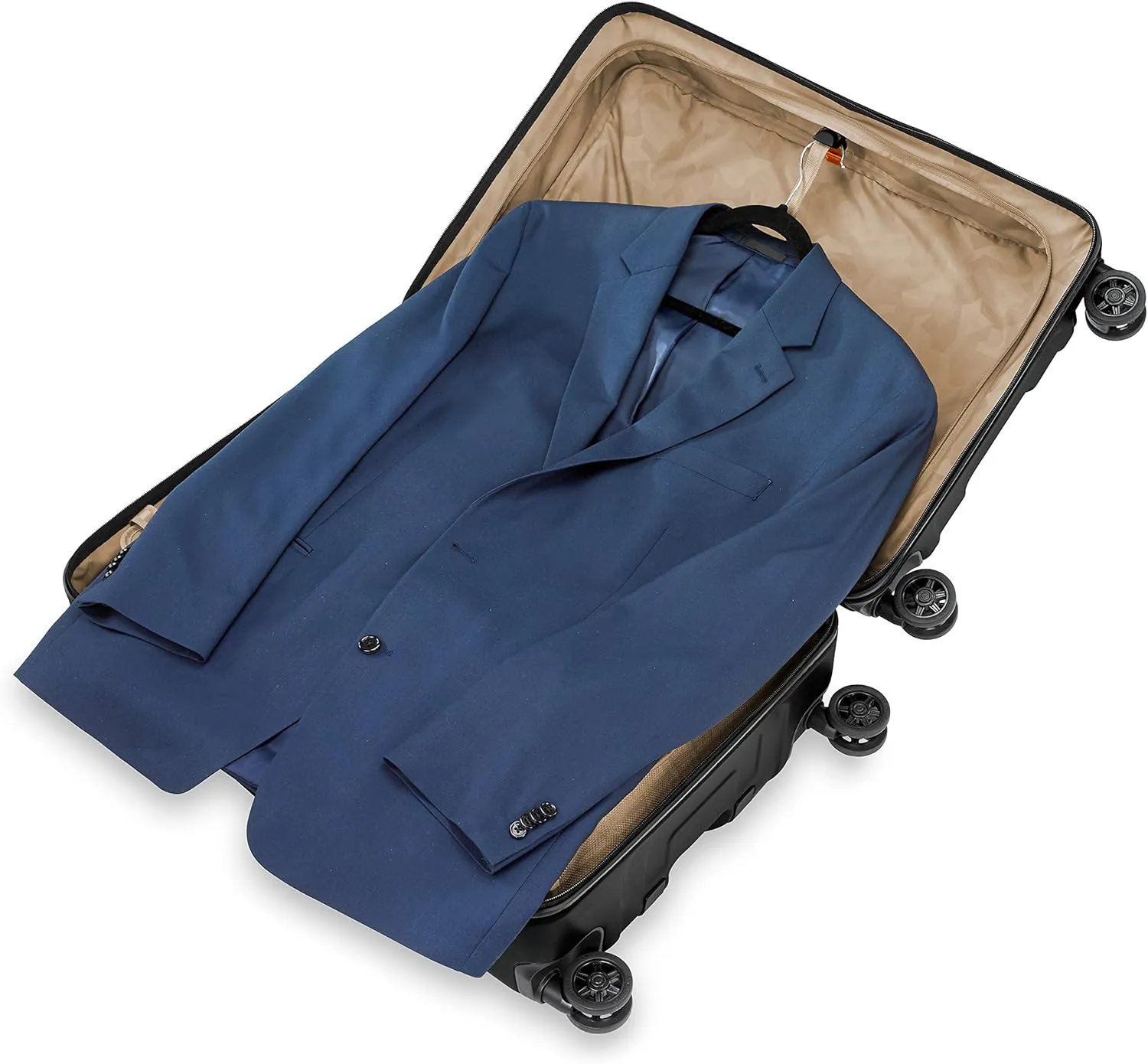 Briggs & Riley 27" Medium Spinner - Checked Luggage for Travel, Suitcases with Wheels, Hardside Rolling Bag for Men & Women, Self-Repairing Zipper - Torq Collection, Stealth Black