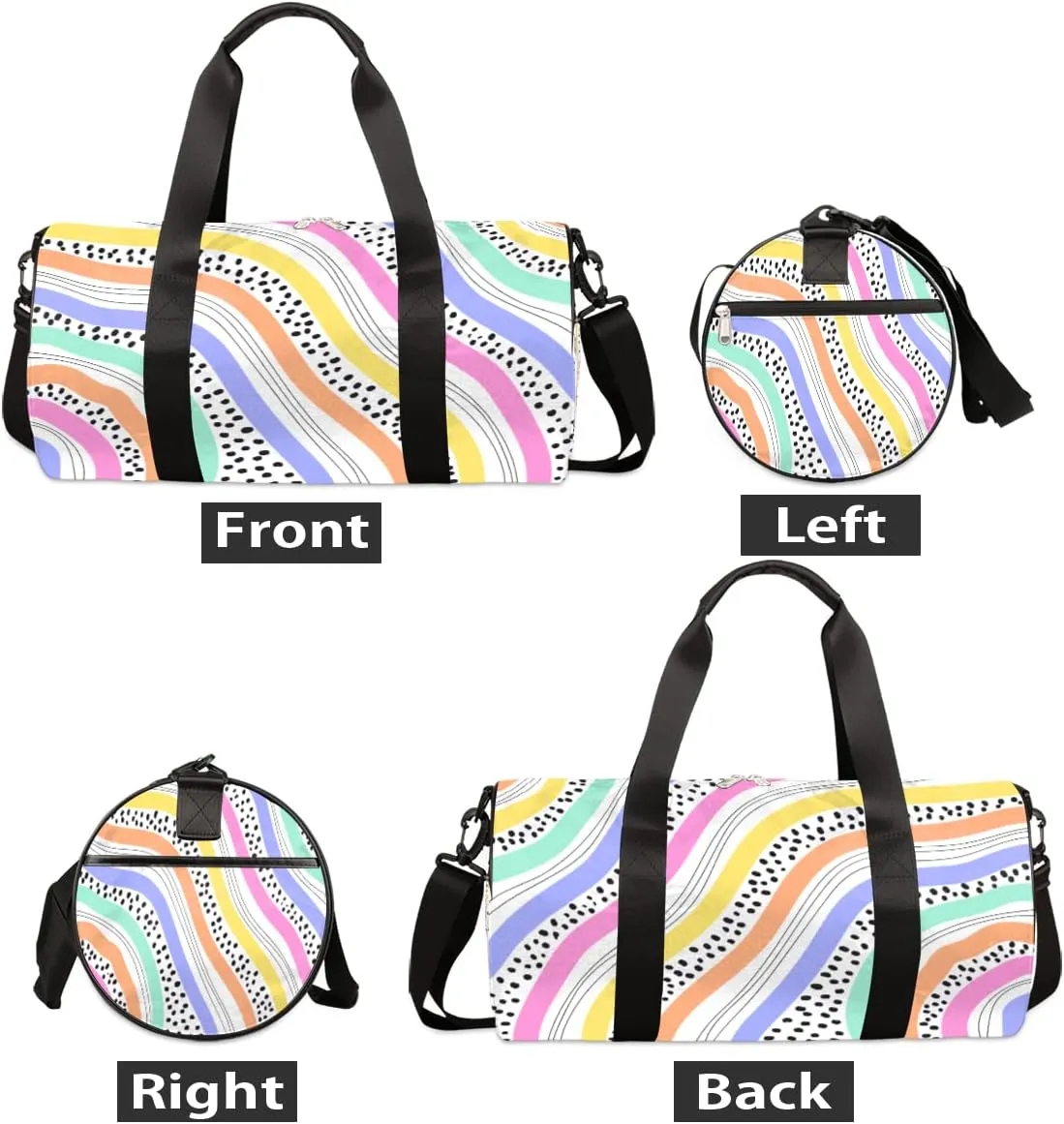 Bright Wave Dots Gym Bag Small Gym Duffel Bags for Men Women Overnight Weekender Workout Bag Lightweight Sport Duffle Bag Carry On Gymbag
