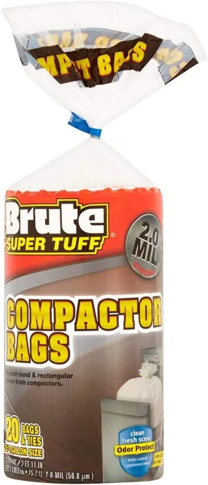 Brute Super Tough Compactor Bags 2.0 Mil - 20 Count (Limited Edition)