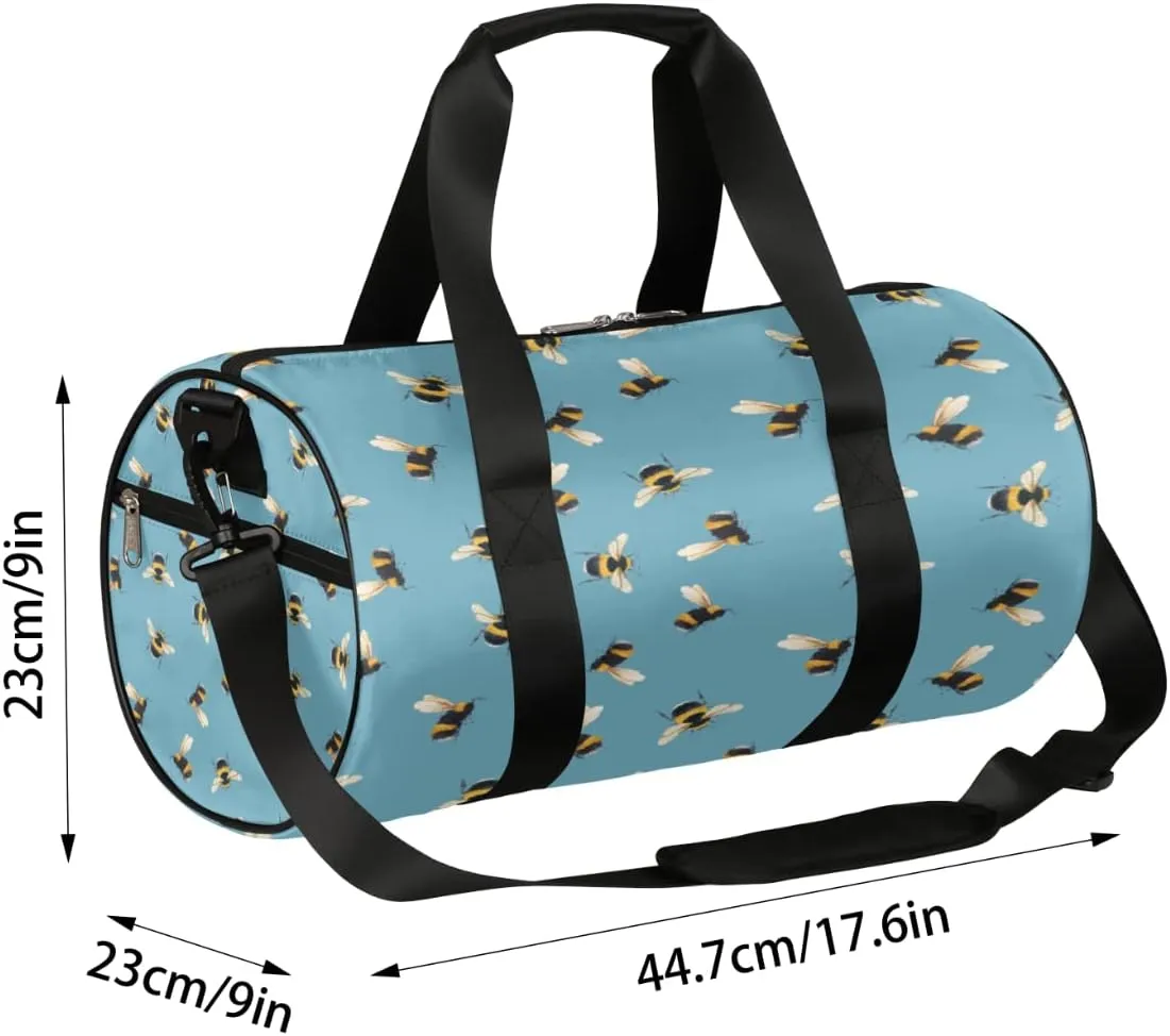 Bumblebee Cute Gym Bag Small Gym Duffel Bags for Men Women Overnight Weekender Bag Lightweight Sport Duffle Bag Carry On Gymbag