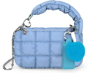 bvya Two Sizes Quilted Wristlet Bag for Women, Puffer Handbags,Evening Bags,Charm Lipstick Bag