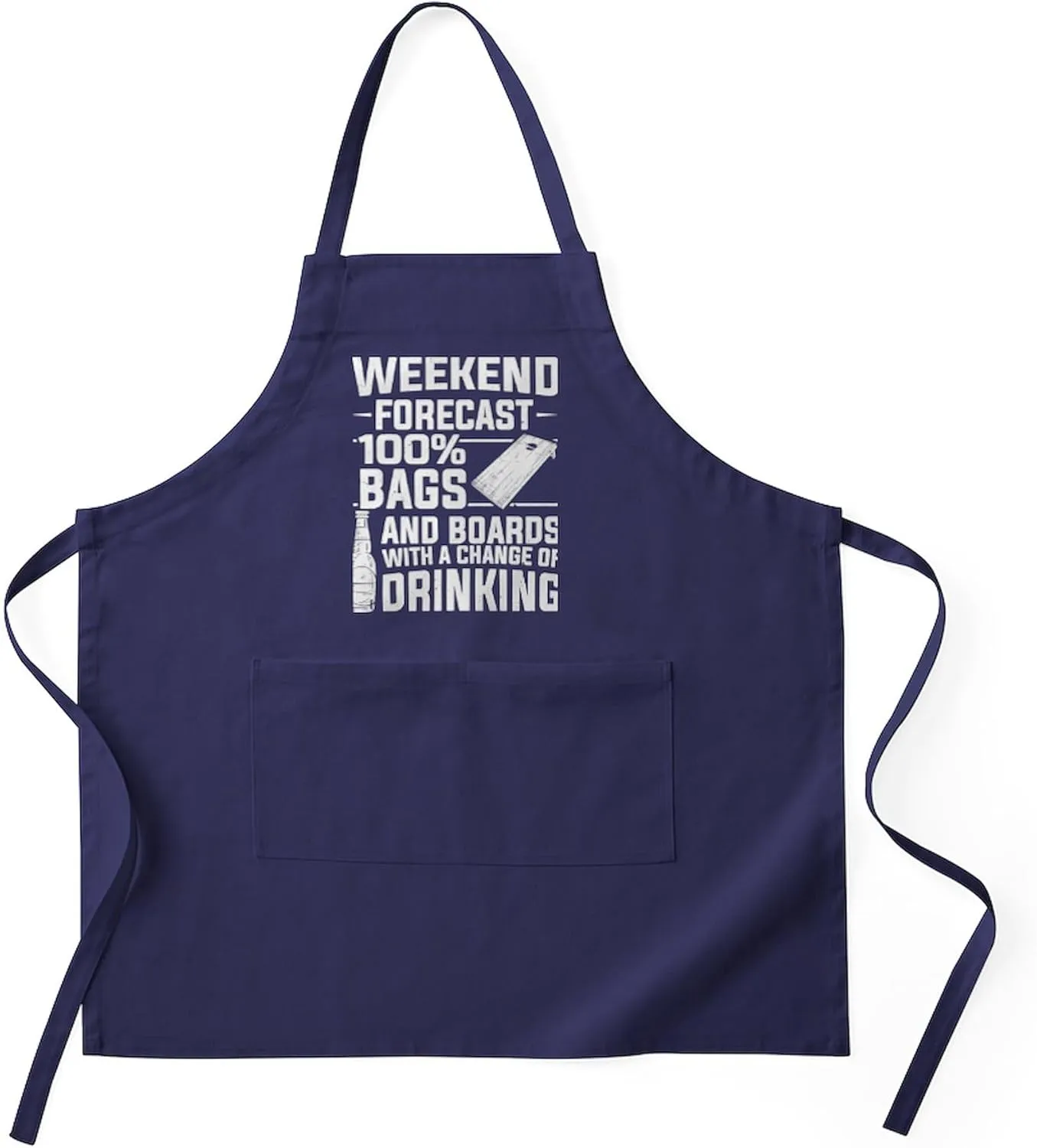 CafePress Weekend Forecast Bags Boards Drinking Cornhole Kitchen Apron with Pockets, Grilling Apron, Baking Apron