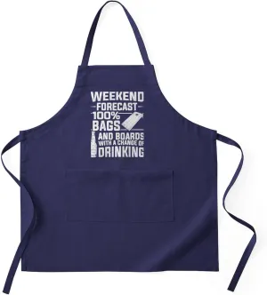 CafePress Weekend Forecast Bags Boards Drinking Cornhole Kitchen Apron with Pockets, Grilling Apron, Baking Apron