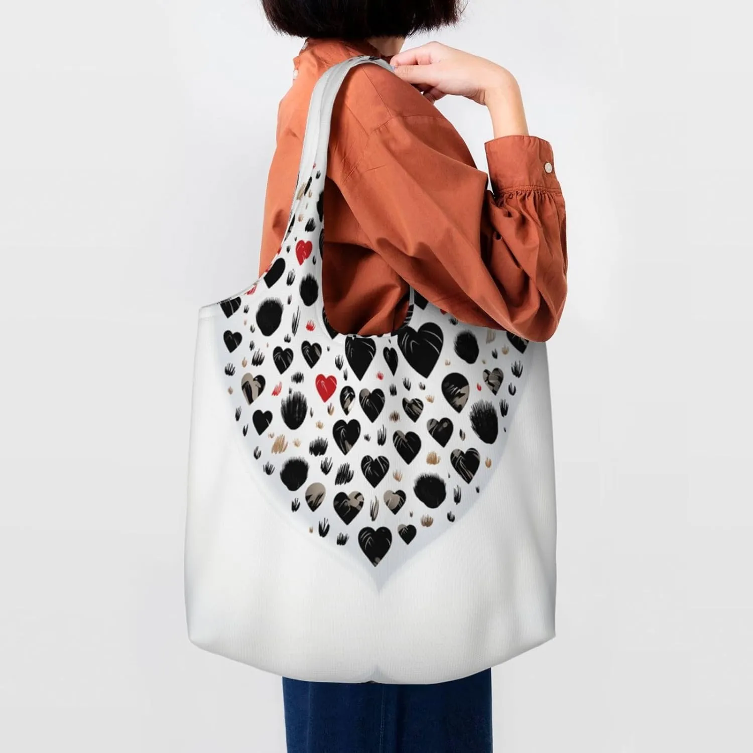 Canvas Tote Bag Lightweight Reusable Grocery Shopping Bag 3D Snake Handbag for Women Men