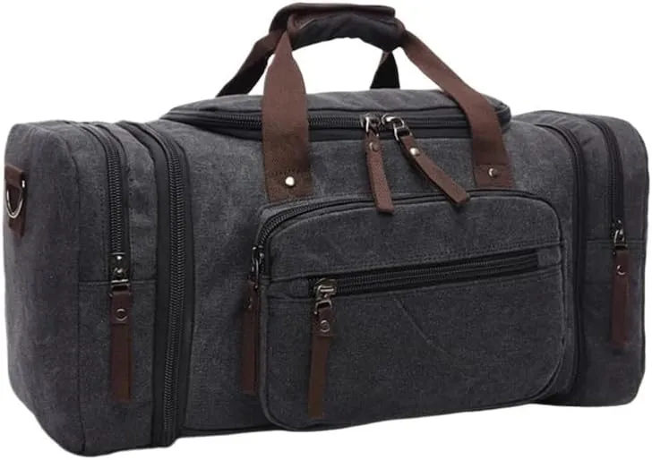 Canvas Travel Bags Large Capacity Carry On Luggage Bags Men Duffel Bag Travel Tote Weekend Bag Dropshipping(Dark gray)