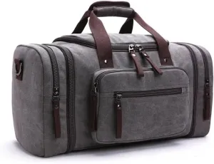 Canvas Travel Bags Large Capacity Carry On Luggage Bags Men Duffel Bag Travel Tote Weekend Bag Dropshipping(Dark gray)
