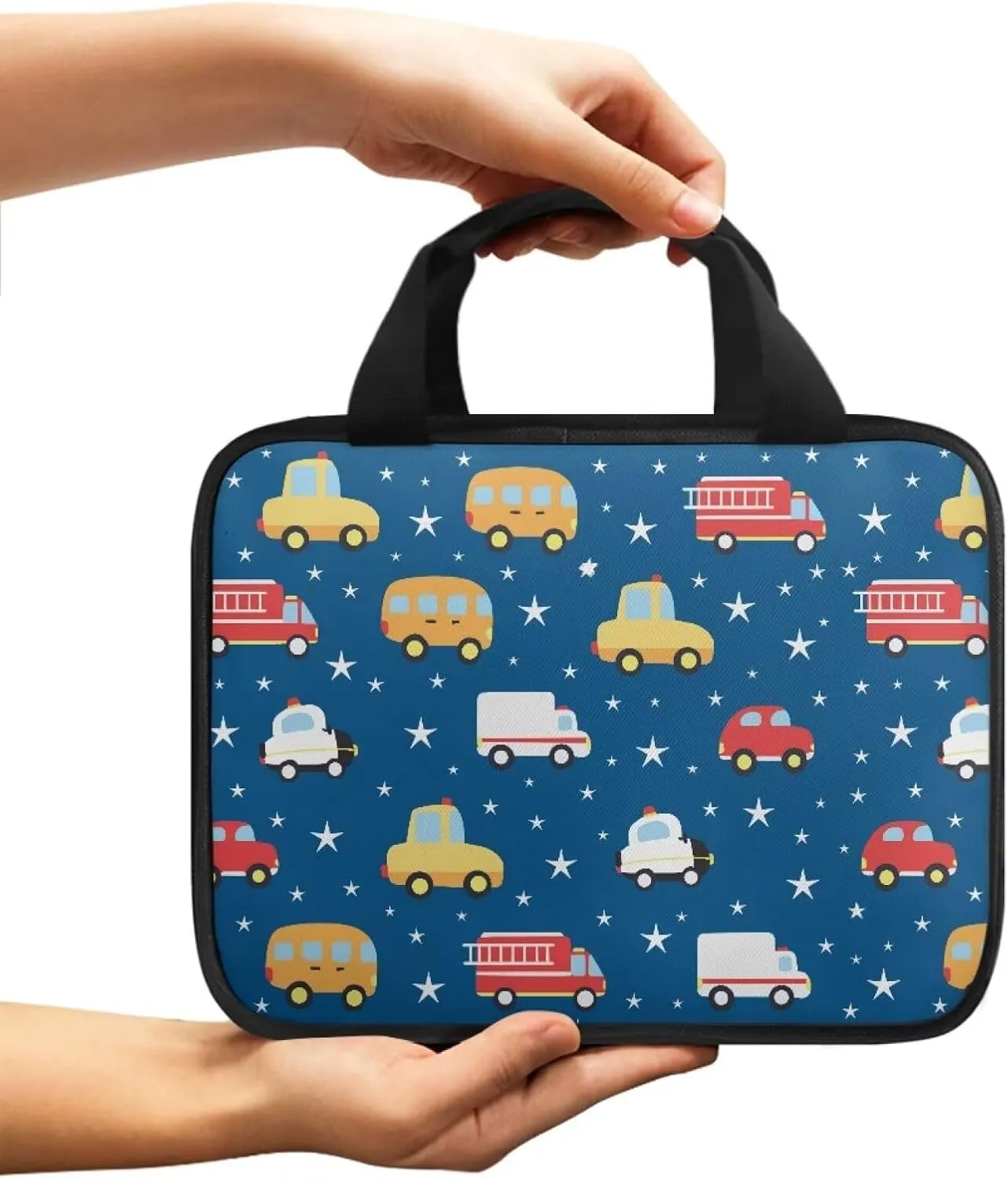 Cartoon Cars Print Bible Bag for Boys,Kids Bible Book Case,Bible Carrying Book Case with Handle,Medium Bible Shoulder Bag,Scripture Bag,Church Tote Bag for Boys Kids,Gift for Boys