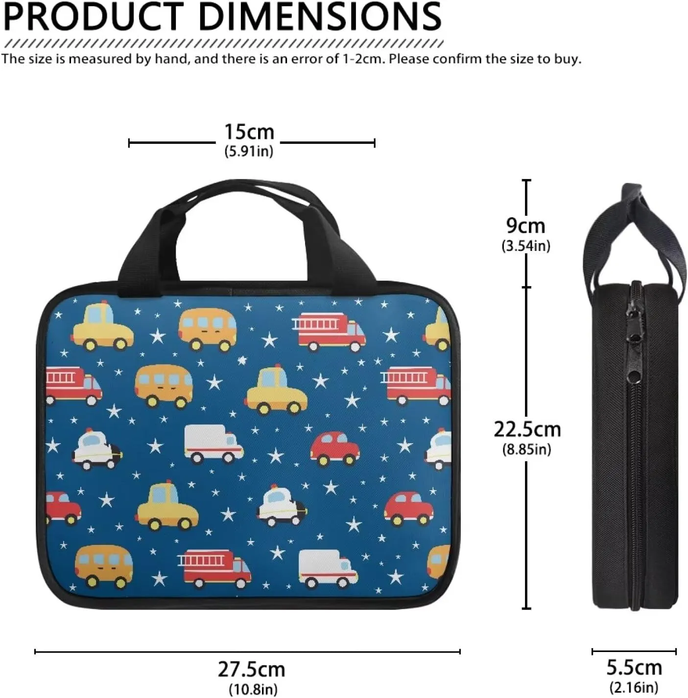 Cartoon Cars Print Bible Bag for Boys,Kids Bible Book Case,Bible Carrying Book Case with Handle,Medium Bible Shoulder Bag,Scripture Bag,Church Tote Bag for Boys Kids,Gift for Boys