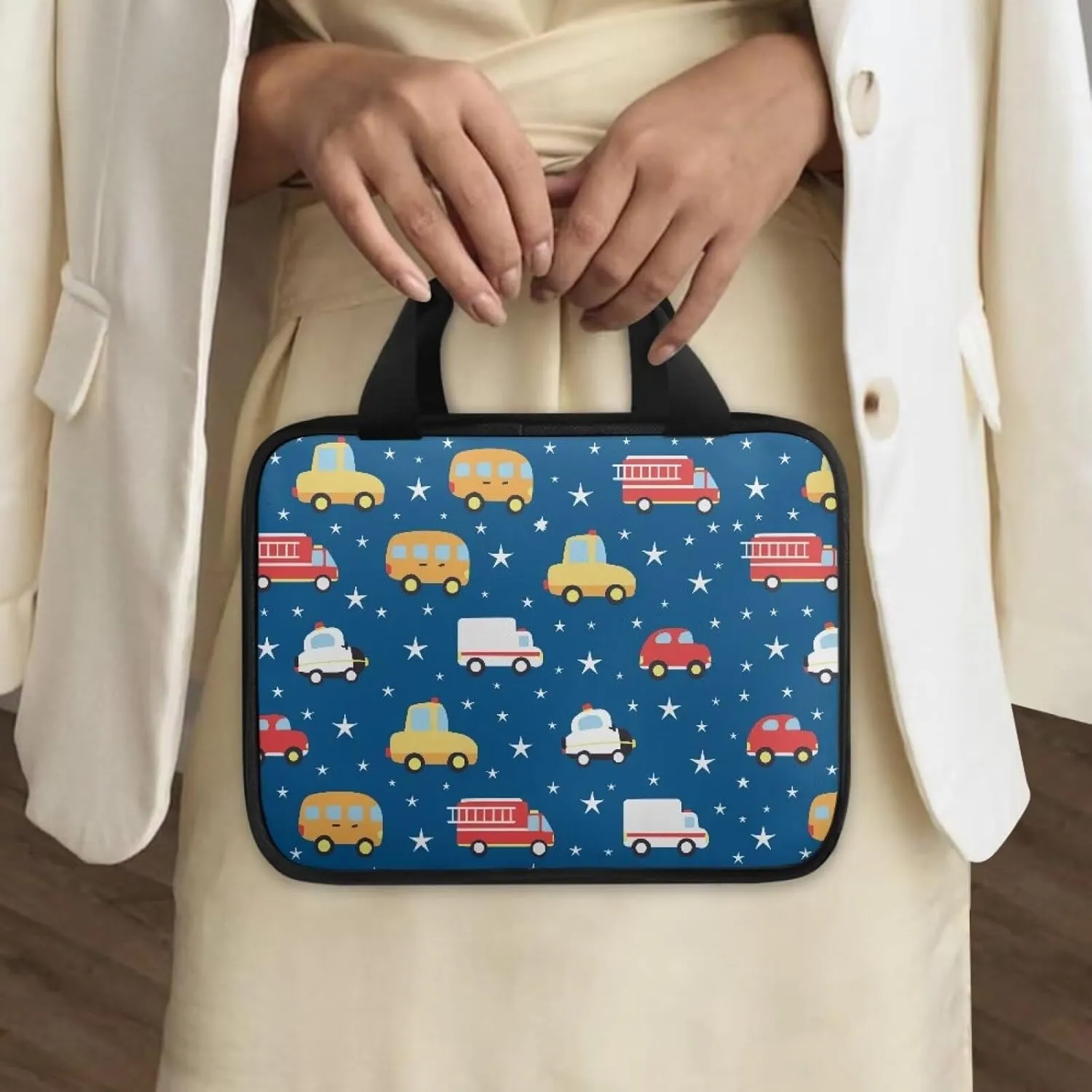 Cartoon Cars Print Bible Bag for Boys,Kids Bible Book Case,Bible Carrying Book Case with Handle,Medium Bible Shoulder Bag,Scripture Bag,Church Tote Bag for Boys Kids,Gift for Boys