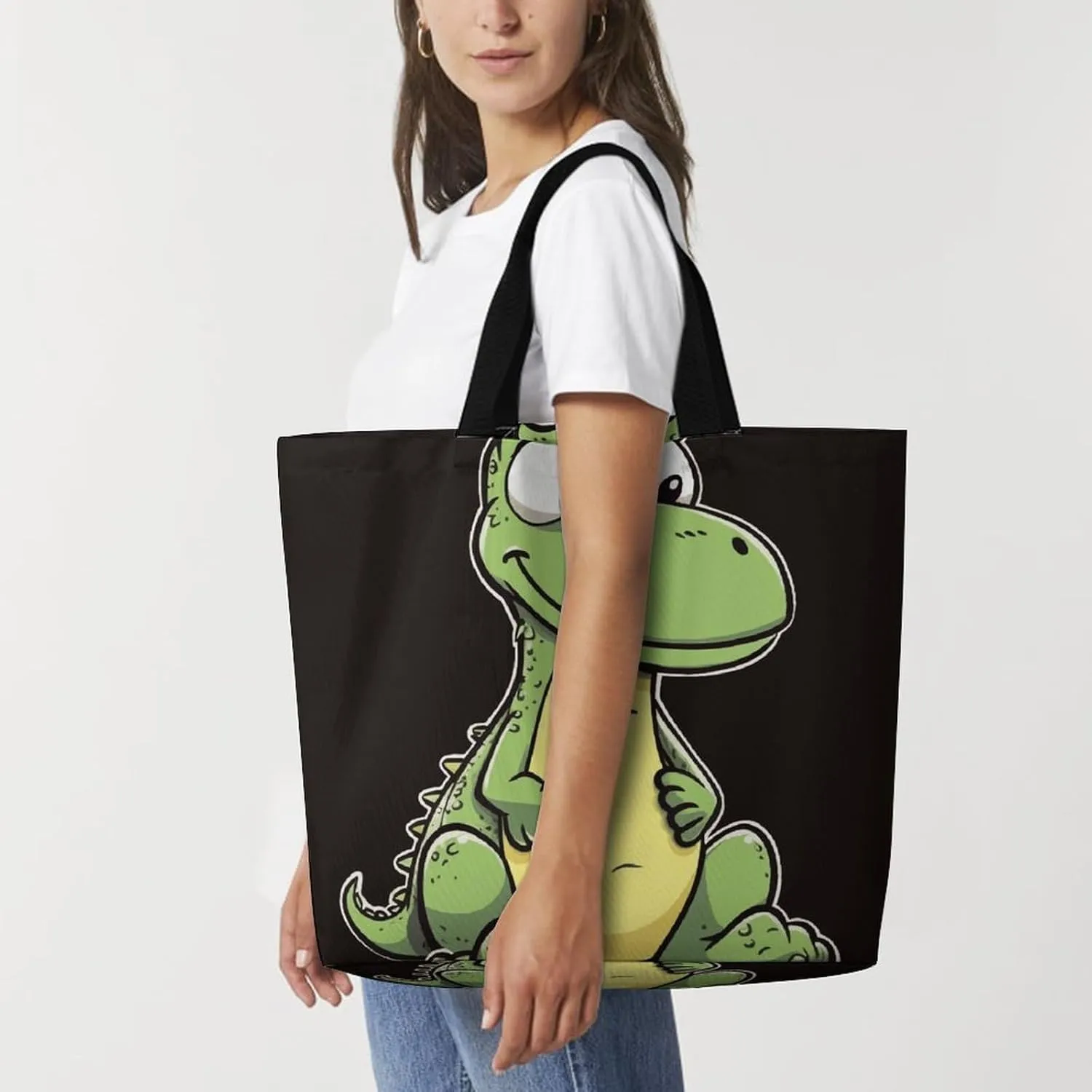 Cartoon Shark Floating in Water Tote Bag for Women Reusable Grocery Shoulder Bag Shopping Bags for Travel, Groceries