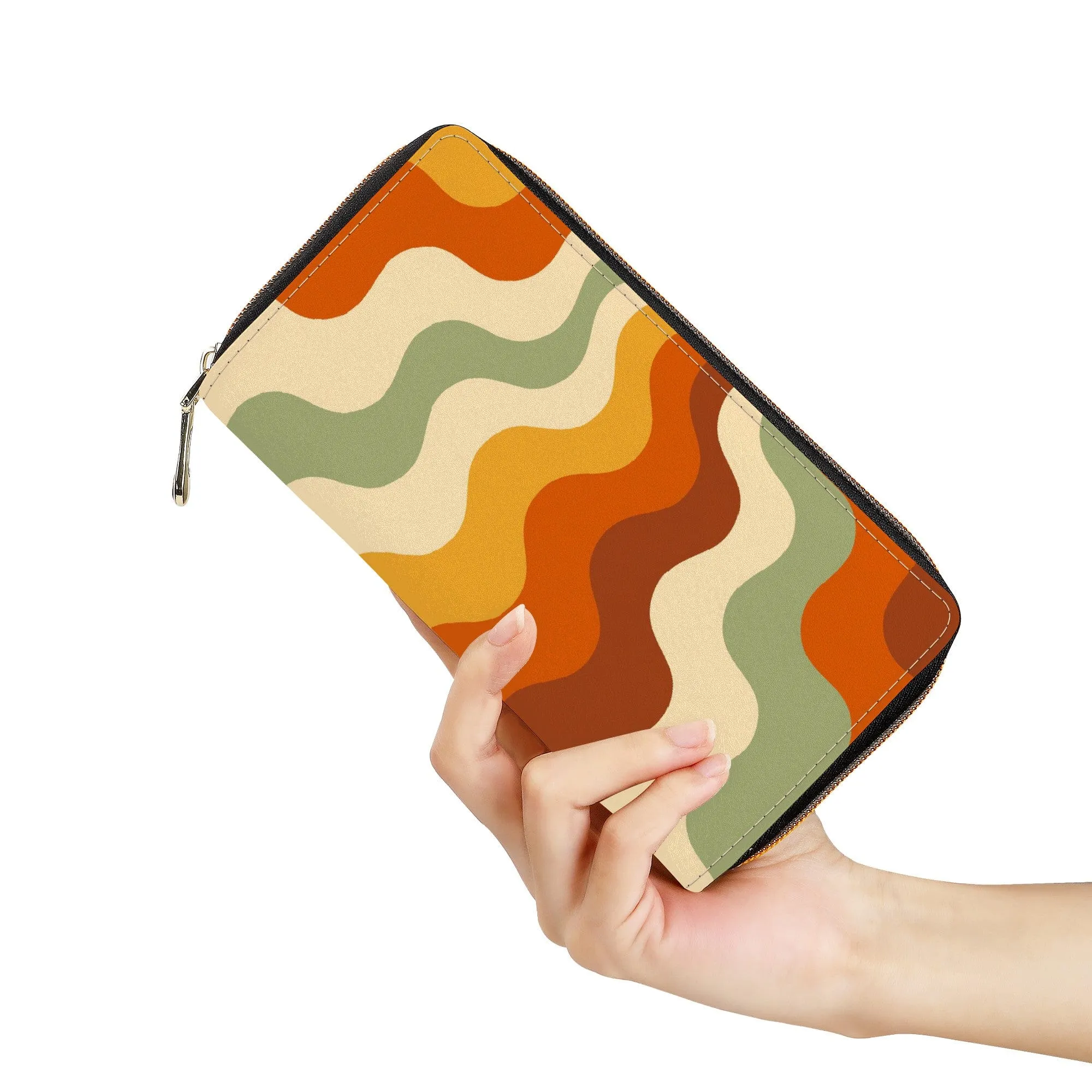 Cascading Retro Vibes Non Outlined Zip-Around Wallet