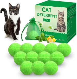 Cat Deterrent Outdoor 12 Pack, Natural Peppermint Cat Deterrent Indoor, Keep Cats Out of Plants, Yards, Gardens from Cats and Dogs Educational Deterrents