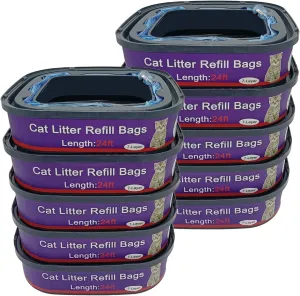 Cat Litter Refill Cartridges Bags Compatible with Genie Cat Litter Standard,Plus and XL Pails,10 Pack