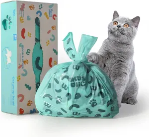 Cat Poop Bags Cat Litter Bags with Handle, 180 Counts, Cornstarch Based Extra-Thick&Leak Proof Pet Waste Pick Up Bag (Lavender Scented)