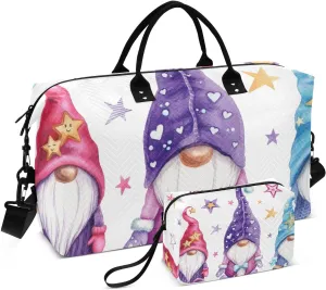 CEBUGI Magic Gnome Quilted Duffle Bag for Women Large Carry On Travel Weekend Bag Hospital Bags for Labor and Delivery