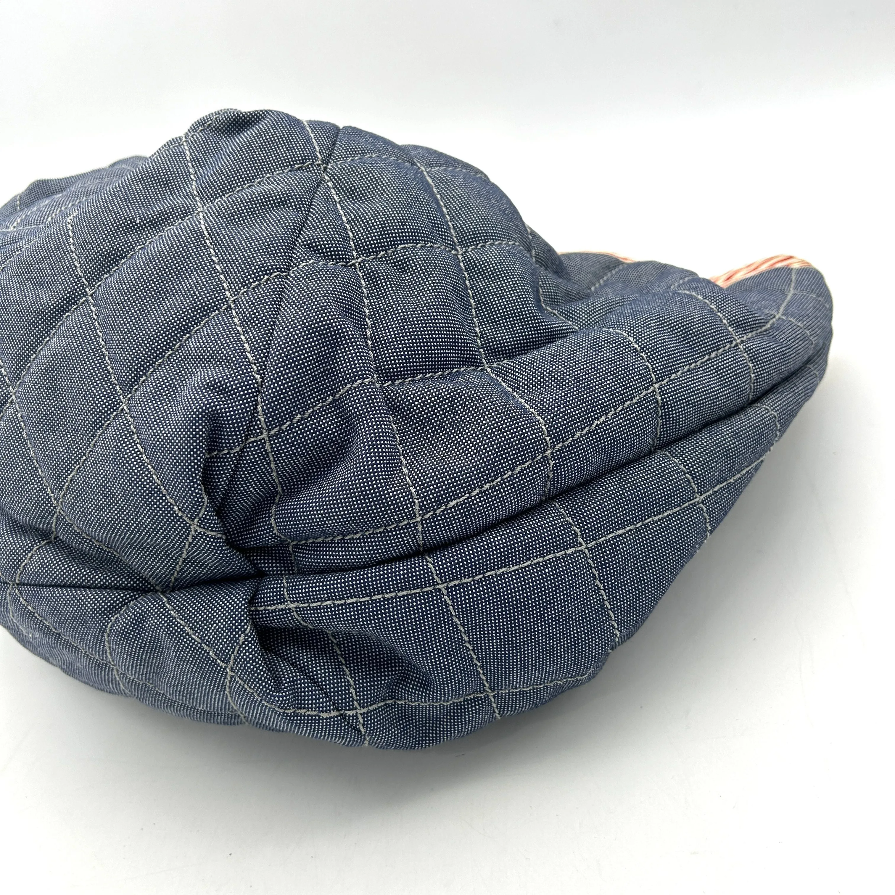 CHANEL Denim Quilted Large Stretch Spirit Cabas Blue LA11947