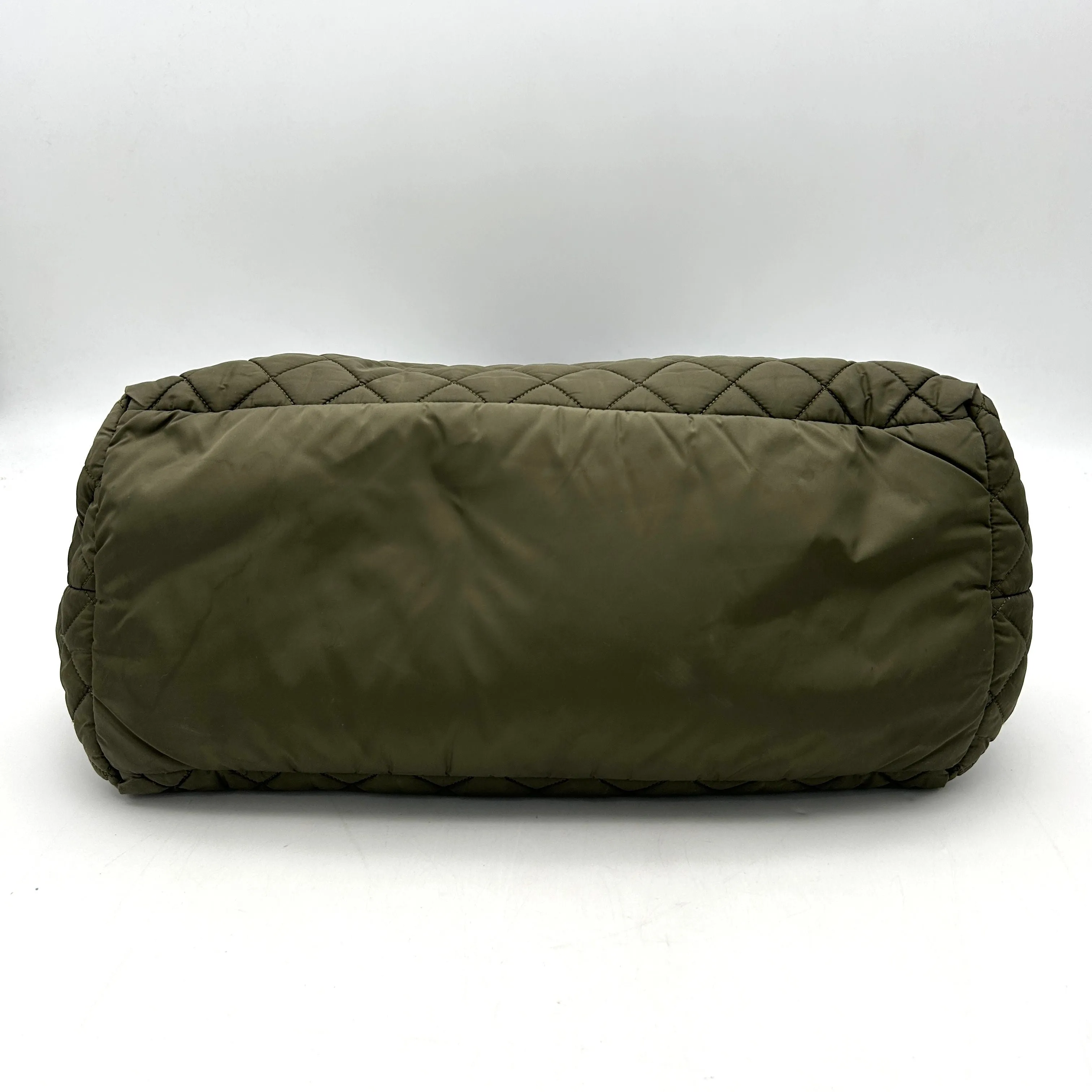 CHANEL Nylon Quilted Medium Coco Cocoon Tote Khaki LA1344