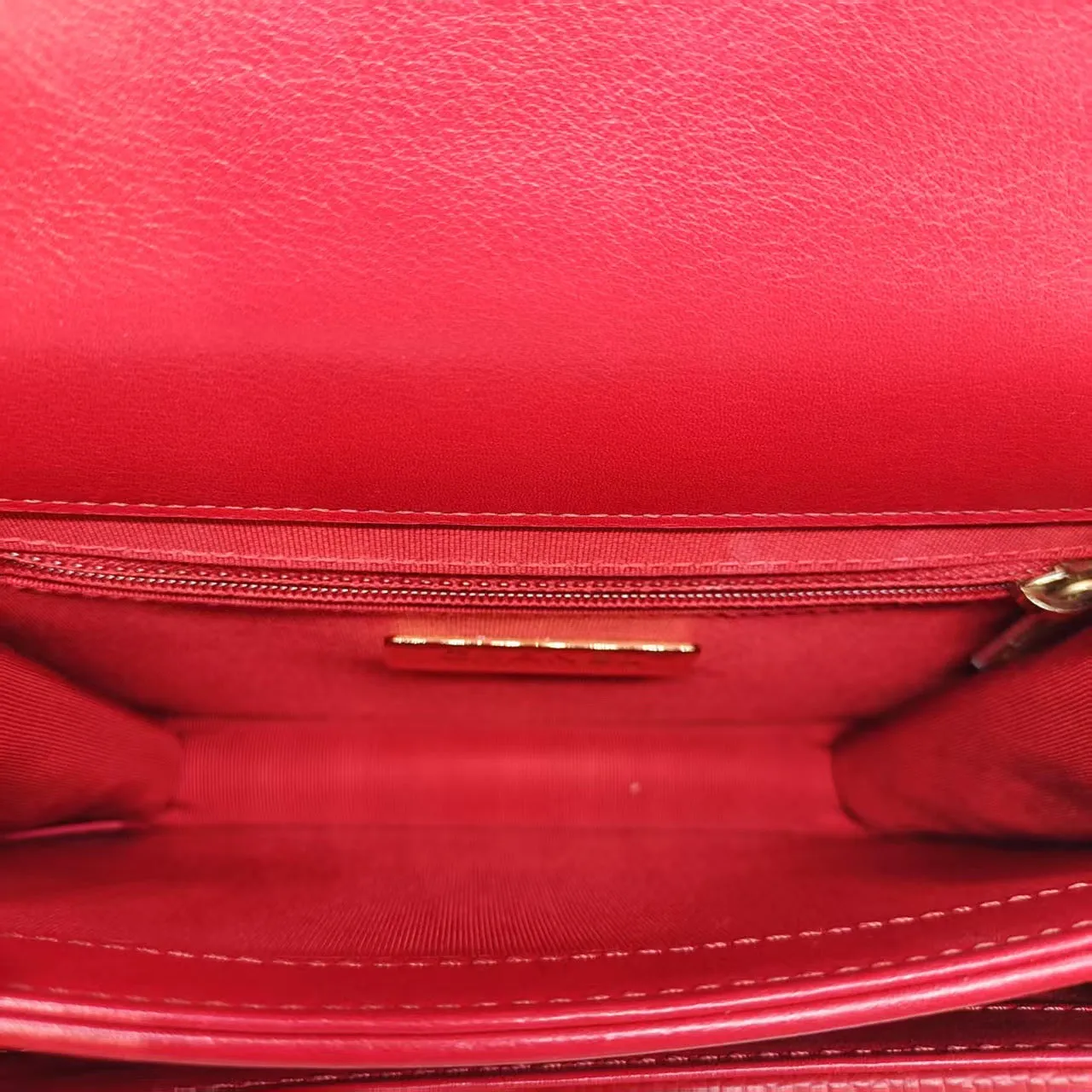 Chanel Quilted Chain Handle Bag Red Leather 2018 Shoulder Bag