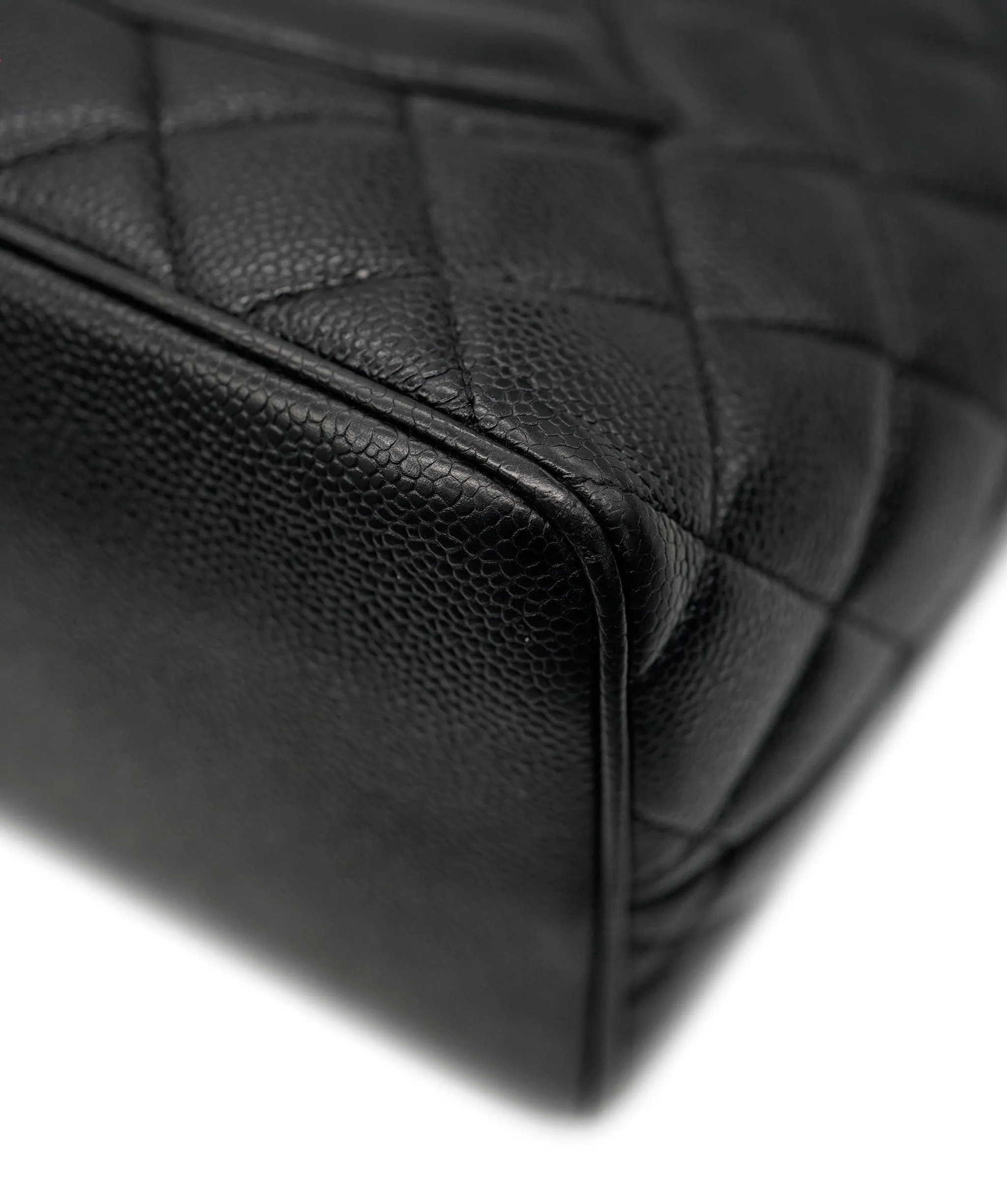 CHANEL VINTAGE MEDALLION TOTE BAG BLACK CAVIAR SKIN DBXS2150