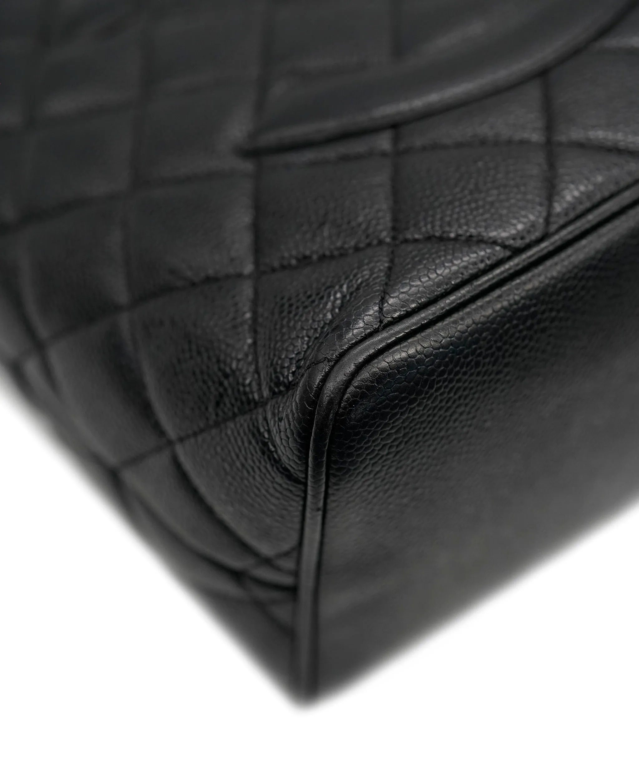 CHANEL VINTAGE MEDALLION TOTE BAG BLACK CAVIAR SKIN DBXS2150