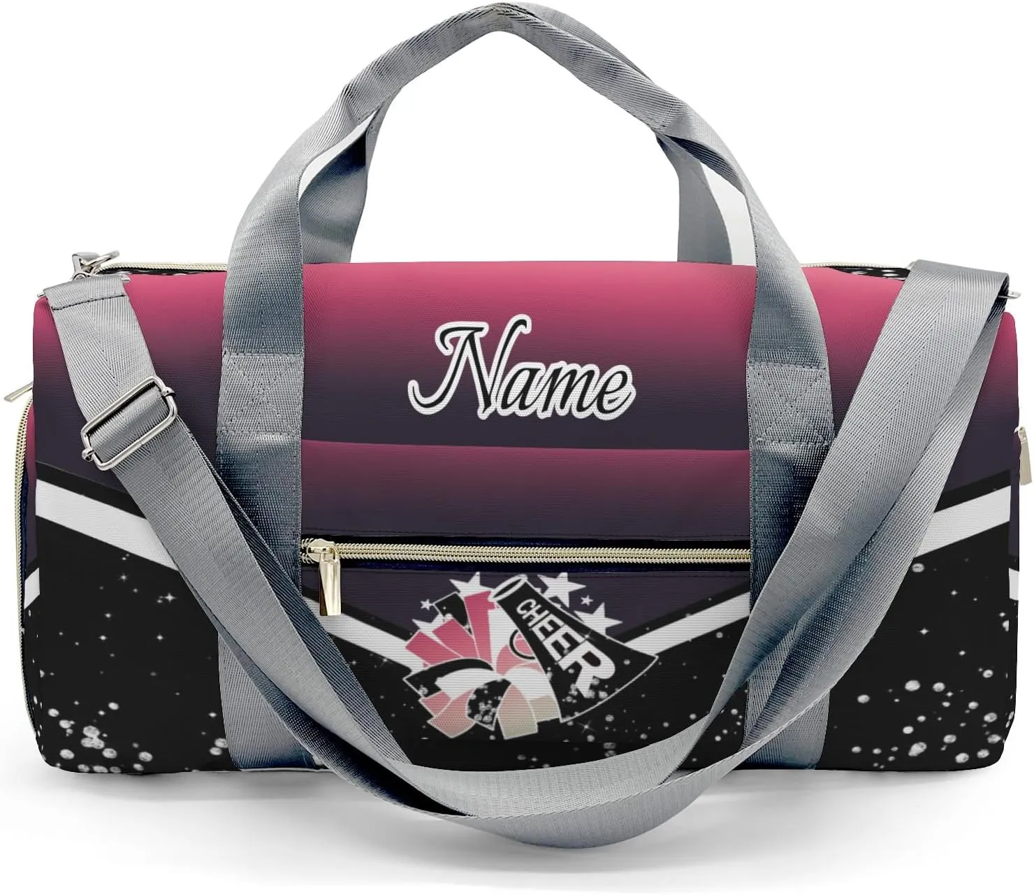 Cheer Personalized Cheerleader Duffel Bag Dance Bag for Women, Custom with Name Gym Bag Sport Duffel Bag, Agate Red Weekender Bags Travel Bag