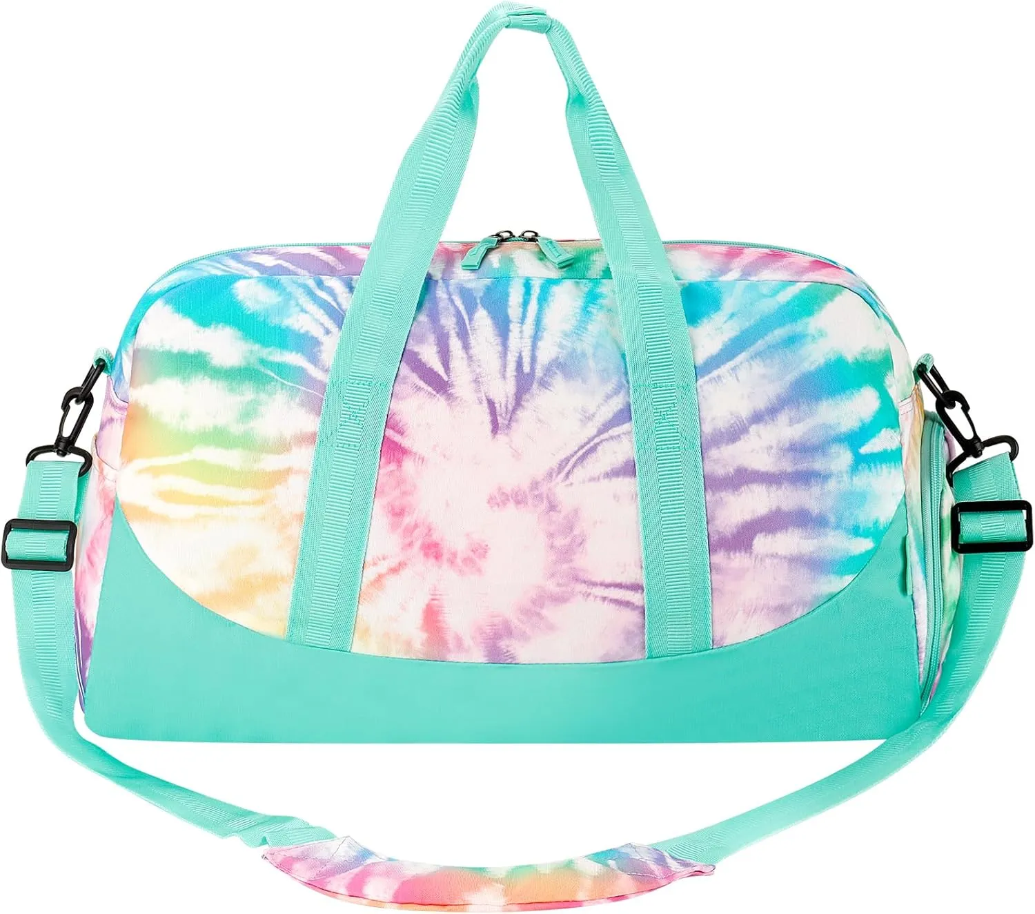 Choco Mocha Kids Duffle Bag Girls - Tie Dye Weekender Overnight Bags for Girl Ages 9-12, Teal