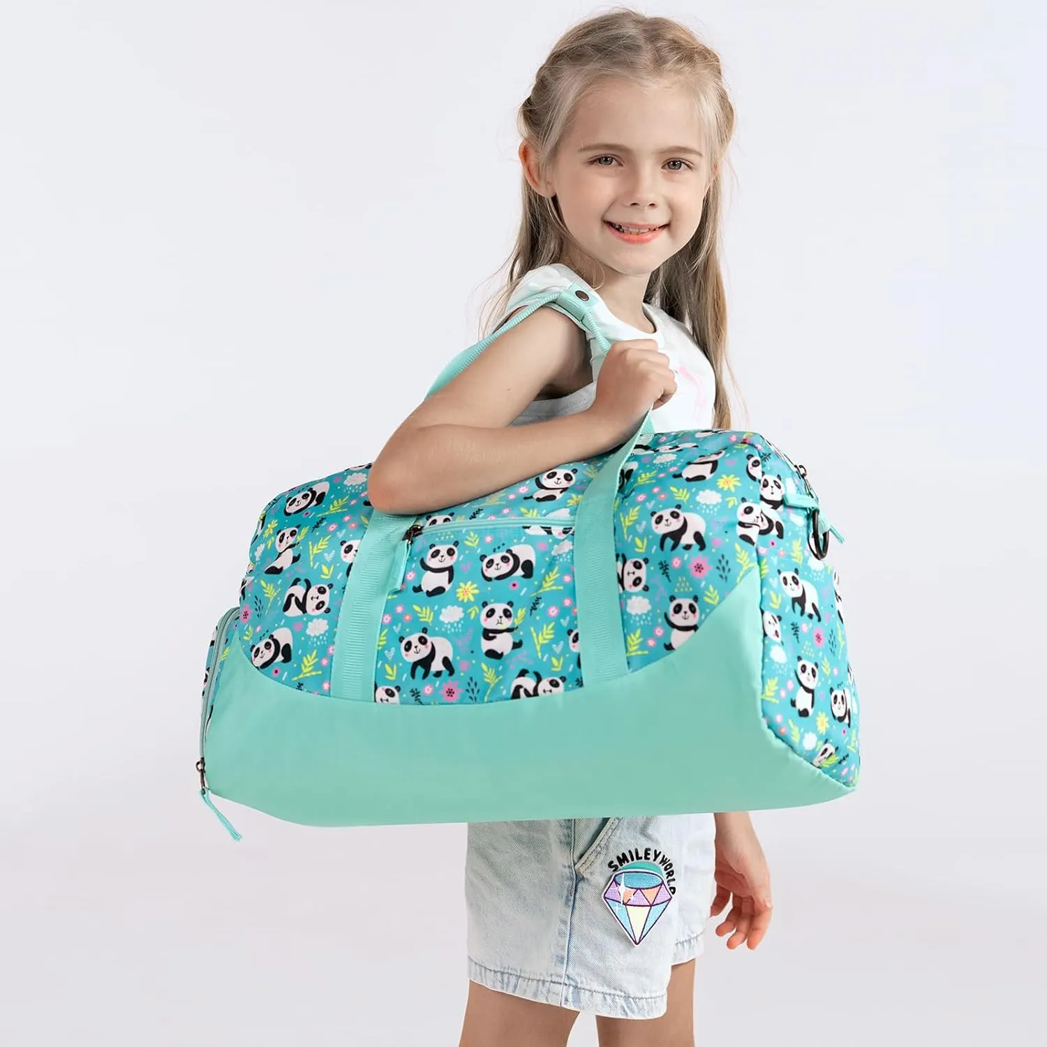 Choco Mocha Kids Duffle Bag Girls - Tie Dye Weekender Overnight Bags for Girl Ages 9-12, Teal