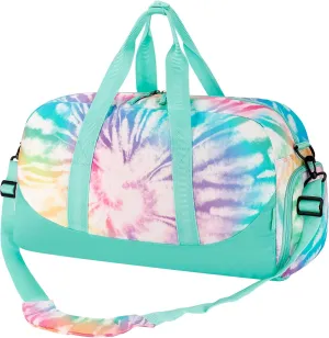 Choco Mocha Kids Duffle Bag Girls - Tie Dye Weekender Overnight Bags for Girl Ages 9-12, Teal
