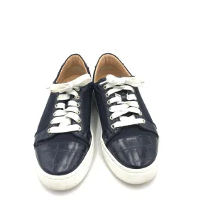 CHRISTIAN LOUBOUTIN "VIEIRISSIMA ORLATO CANVAS/CROC LUXE SHOES BLUE 39.5