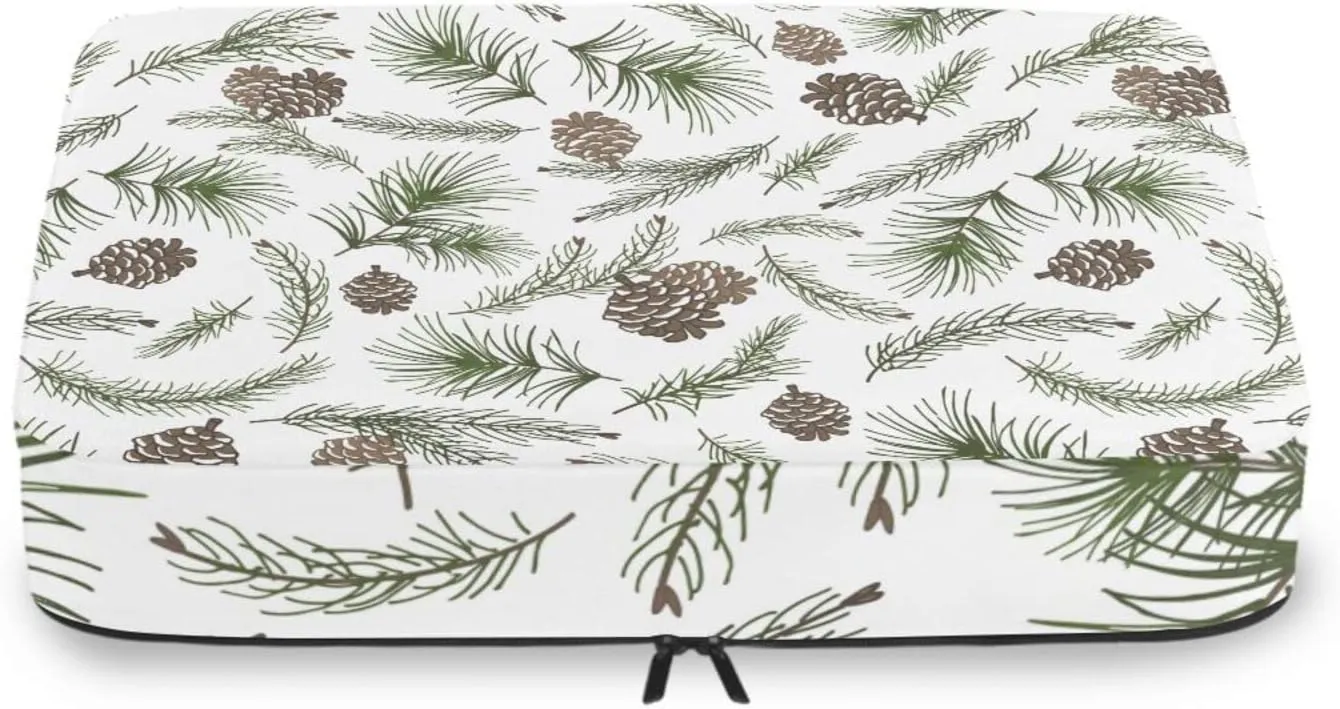 Christmas Tree Green Branches, Pine Cone Fir, Spruce 4 PCs Set Packing Bags, Luggage Organizer Bag, Portable Cube Toiletry bag, Durable Travel Cosmetic Storage Bag for Men Women