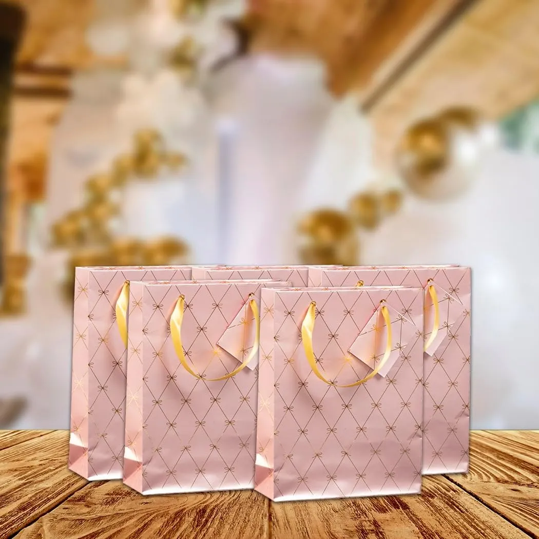 Clairefontaine 212909C - Pack of 5 Premium Gift Bags - Medium Size - 17 x 6 x 22 cm - Primerose - Ideal for: Books, Games, Small Gifts
