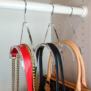 CLOSETLY Handbag Hangers, New Luxury Acrylic Purse and Bag Holder Hook, Closet Storage and Organization Display (Pack of 1)