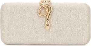 Clutch Purses for Women Formal Snake Buckle Sparkly Evening Bag with Chain, Crossbody Bags for Wedding Party