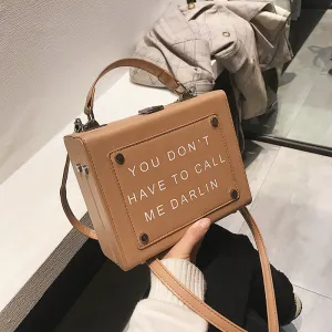 CM-BG120402 Women Trendy Easy Matching Letter Printing Shoulder Bag - Khaki