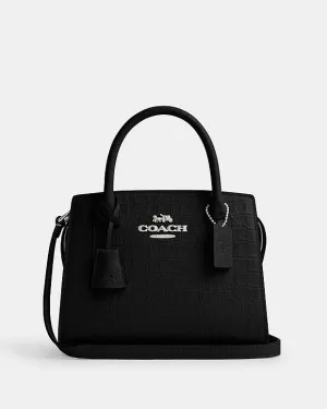 Coach Andrea Carryall Bag Novelty Leather-Silver-Black